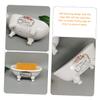 Amosfun Soap Holder Decorative Mini Bathtub Ceramic Soap Dish for Bathroom Sink Countertop with Drainage Tray Small Bath for Home Use view 2