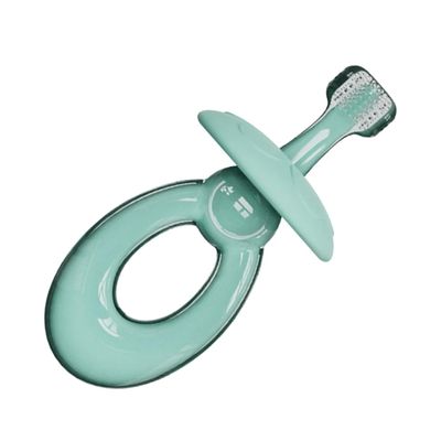 FOMIYES Baby Silicone Toothbrush for Toddlers 3D Triple-Sided Soft Bristles Training Toothbrush Light Blue OPP Bag for Infant Oral Care