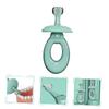 FOMIYES Baby Silicone Toothbrush for Toddlers 3D Triple-Sided Soft Bristles Training Toothbrush Light Blue OPP Bag for Infant Oral Care view 4