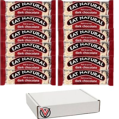 Eat-Natural Protein Packed Crunchy Nut, Fruit & Nut Bar Almond & Apricot, Fruit & Nut Bar Dark Chocolate Bar 50g (12 Bars(Full Box), Fruit & Nut Bar Dark Chocolate Bar 50g)
