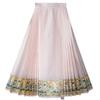 Ma Mian Skirt Imitation Makeup Flowers Hem Skirt and Pairs of Pleated Perforated Horse Face Skirt view 1