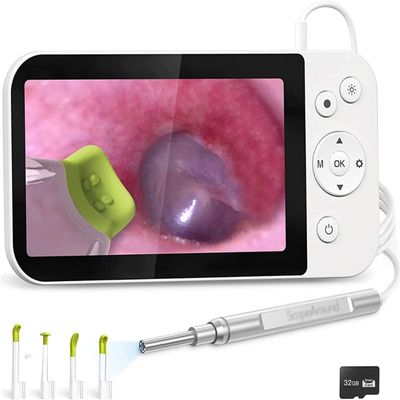 MASKIS Portable USB Digital Otoscope Camera, 3.9mm Otoscope With 5 Inches Screen 1080P HD Screen Ear Cleaner ScopeAround Ear Wax Removal With Camera for Kids and Adults, Include 32G FT Card