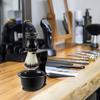 Baluue Safety Holder Stand, 2pcs Plastic Brush Holder Shaving Brush Display Stand Holder Hanger Organizer for Men Salon Barber Home view 3