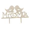 DOITOOL Wooden Wedding Cake Toppers Diy Cupcake Picks for Romantic Wedding Decor view 1
