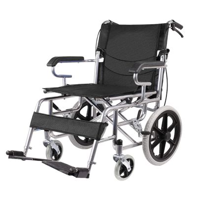 BKEKM Wheelchairs Ultra Light Portable Wheelchair with Flip Back Detachable Full Arms and Swing Away Foot Rest Folding Wheelchair for Aldults Lightweight