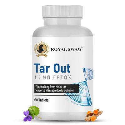 Ayurvedic Lung Detox Tablets(60 Count) Vegetarian, Herbal Supplement Made with Natural Extracts Tulsi, Mulethi, Vasava, Pippali, and Turmeric | for Lung Cleansing and Detoxification