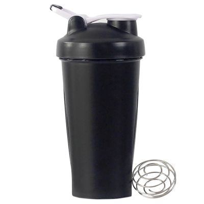 YIKANGHENG 20 OZ Mixed Bottles, 600ML Black 8.5 Inch Thick Plastic Shaker Sports Bottle for Outdoor and Bar (Black)