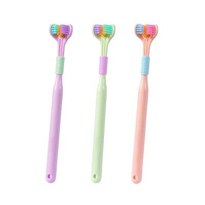 3 Sided Autisms Toothbrush, Compact Junior Toothbrush, Three Sided Autisms Sensory Toothbrush, Three Bristle Travel Toothbrush, for Adult Kid Teeth Care and Gum Care, Cleaning Each Tooth