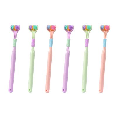 3 Sided Autisms Toothbrush, Compact Junior Toothbrush, Three Sided Autisms Sensory Toothbrush, Three Bristle Travel Toothbrush, for Adult Kid Teeth Care and Gum Care, Cleaning Each Tooth