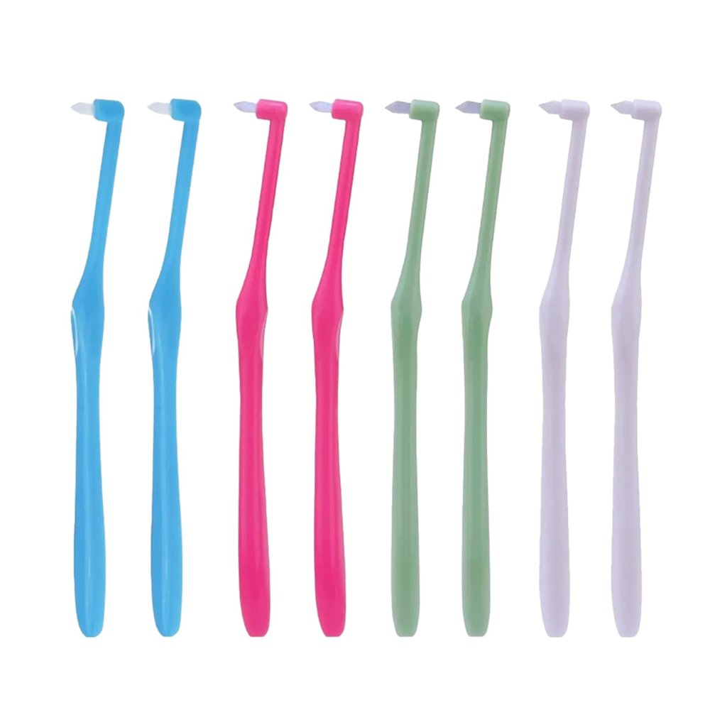 8 PCS kurkip Interspace Toothbrushes Soft Trim Toothbrush Single Tufted Toothbrush Orthodontic Interdental Interspace Brush for Detail Cleaning