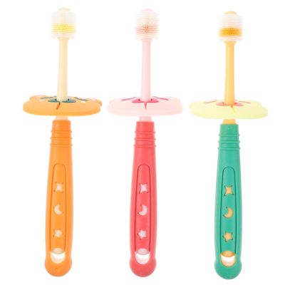 MAGICLULU 3pcs Rotatable Boys and Girls Toothbrush Boy Girl Toothbrush Supple Tooth Cleaner for Toothbrushing Random Color