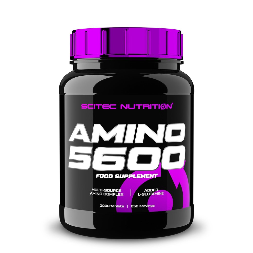 Scitec Nutrition Amino 5600 Tablets, Essential & BCAA Amino Acids with L-Glutamine, Support Muscle Recovery & Growth, Suitable for Men & Women, Whey Protein & Caseinate Formula, 1000 Tablets
