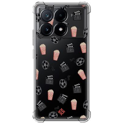 Movilshop Anti-Shock Case for Poco X6 Pro 5G Film and Series [ Film and Popcorn ] Reinforced Corner Silicone 1.5 mm Thickness Flexible Transparent Bumper Gel TPU