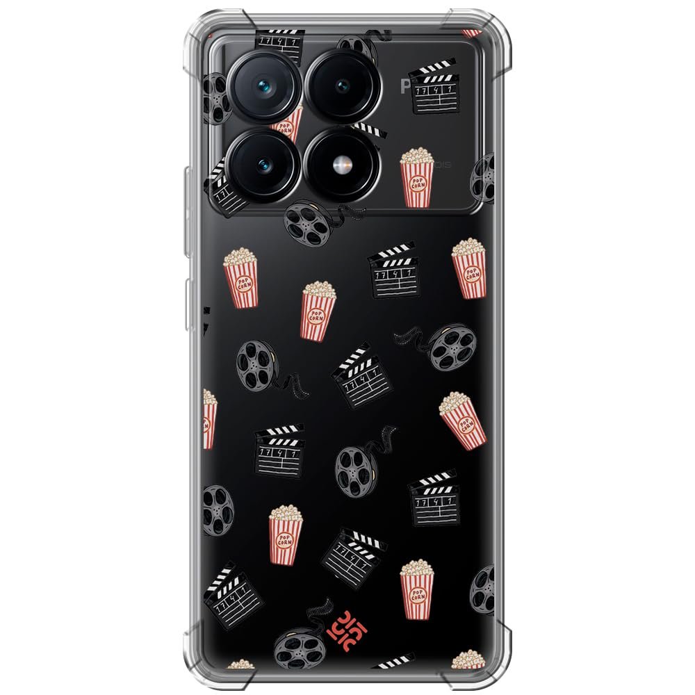 Movilshop Anti-Shock Case for Poco X6 Pro 5G Film and Series [ Film and Popcorn ] Reinforced Corner Silicone 1.5 mm Thickness Flexible Transparent Bumper Gel TPU