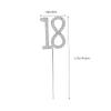KONTONTY Rhinestone Decor Cake Topper Birthday Cake Topper Silver Alloy Sparkly Decoration for 18Th Anniversary Party Banquet view 2