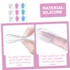 FRCOLOR 9pcs Baby Finger Toothbrush Set Silicone Oral Cleaning Brushes for Infants and Toddlers Blue Pink with Storage Box for 0-3 Years view 3