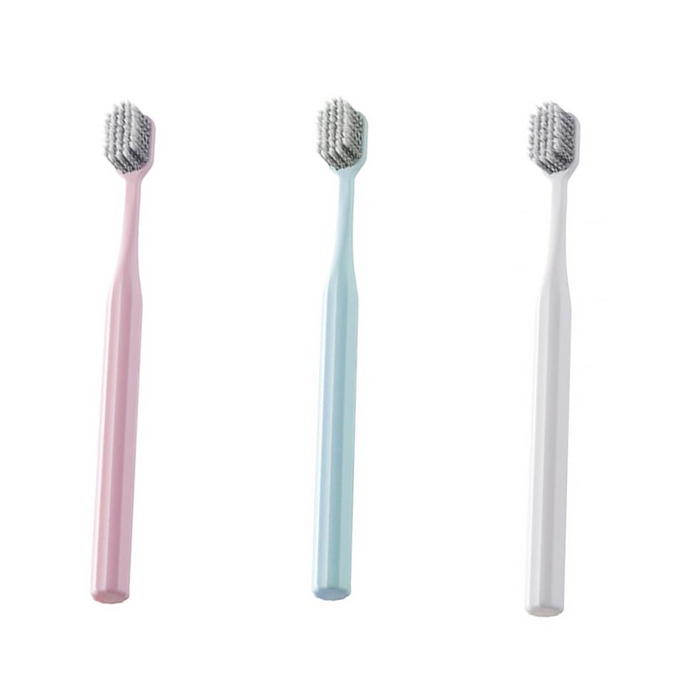 FRCOLOR 3pcs Soft Bristle Toothbrush for Adult Portable Personal Care Teeth Brush Eco Friendly
