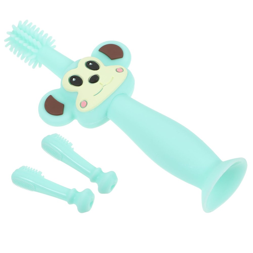FRCOLOR Toothbrush and Teething Toy Animal Silicone Teether for Boy Girl Toothbrush Years Training Brush Bristles for Year Old
