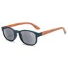 Lanomi Reading Sunglasses Rectangle Women Men Tinted Sun Reader Glasses with Bamboo legs UV400 Protection Blue Frame/Grey Lens 1.0 view 1