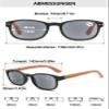 Lanomi Reading Sunglasses Rectangle Women Men Tinted Sun Reader Glasses with Bamboo legs UV400 Protection Blue Frame/Grey Lens 1.0 view 2