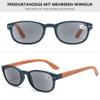 Lanomi Reading Sunglasses Rectangle Women Men Tinted Sun Reader Glasses with Bamboo legs UV400 Protection Blue Frame/Grey Lens 1.0 view 3