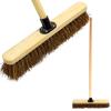 18 Outdoor Yard Broom with Wooden Handle Stiff Bassine Hard Bristle with Durable Support Bracket Garden Brush Heavy Duty Broom for Driveways, Sidewalks, Patios and Deck (PACK OF 1) view 1