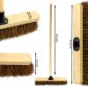 18 Outdoor Yard Broom with Wooden Handle Stiff Bassine Hard Bristle with Durable Support Bracket Garden Brush Heavy Duty Broom for Driveways, Sidewalks, Patios and Deck (PACK OF 1) view 2