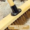 18 Outdoor Yard Broom with Wooden Handle Stiff Bassine Hard Bristle with Durable Support Bracket Garden Brush Heavy Duty Broom for Driveways, Sidewalks, Patios and Deck (PACK OF 1) view 4
