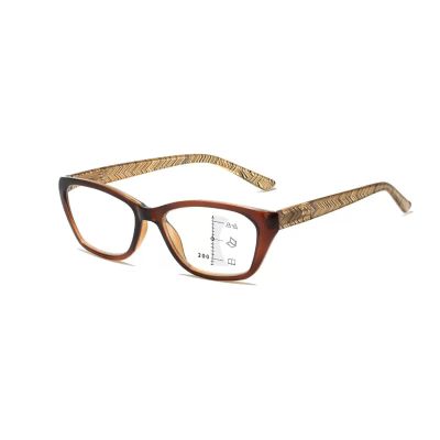 Stylish Blue Light Blocking Reading Glasses for Men WomenProgressive Multifocus Readers with Spring Hinges (Color : Brown, Size : 3.0x)