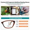 Stylish Blue Light Blocking Reading Glasses for Men WomenProgressive Multifocus Readers with Spring Hinges (Color : Brown, Size : 3.0x) view 3