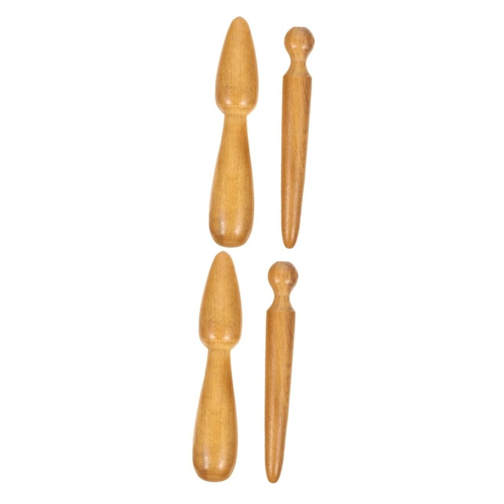 FOMIYES 4pcs Wooden Massage Stick for Foot Massage Acupressure Rod for Muscle Pain Relief Reflexology Stick for Blood Flow Improvement