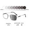 Becool fish Fashion Polygon Metal Reading Glasses for MenPhotochromic Blue Light Blocking Readers Anti UV Sunglasses (Color : Silver, Size : 3.0x) view 3