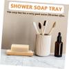 Amosfun 2pcs Wooden Soap Dish Self-draining Bar Soap Holder for Shower Bathroom Shower Dish Holder Tray for Bathroom view 2