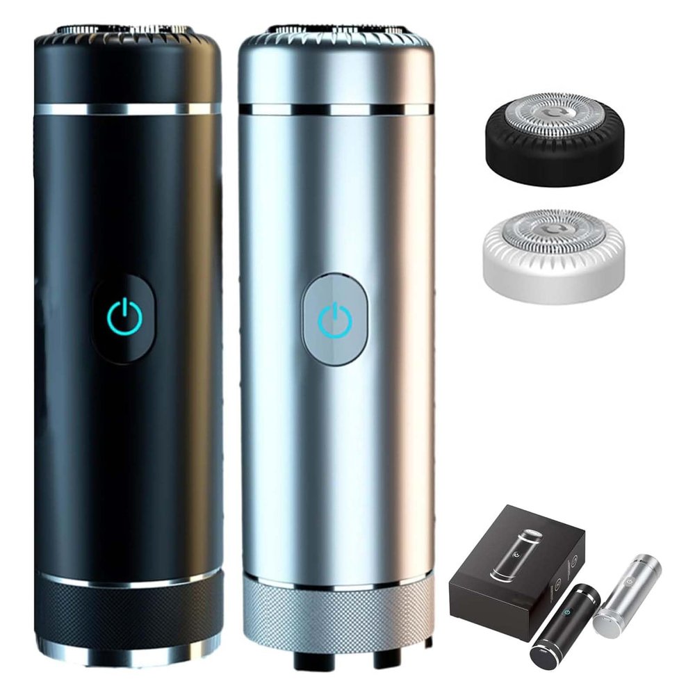 Aweshave 2.0 Premium Body Trimmer, Aweshave 2.0 Premium Body Trimmer for Ball and Body, Aweshave Dapper Shaver, Waterproof Electric Razor for Men with Replaceable Ceramic Blade (Black+Silver+2 Head)