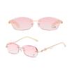 Becool fish Fashion Rimless Tinted Lens Reading Glasses For Women, Blue Light Blocking ReadersAnti Eyestrain Glasses (Color : Metallic, Size : 3.0x) view 3
