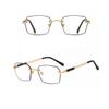 Becool fish Fashion Polygon Metal Reading Glasses for MenPhotochromic Blue Light Blocking Readers Anti UV Sunglasses (Color : Gold, Size : 1.5x) view 4