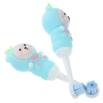 COLLBATH Kids Toothbrush 2pcs Soft Bristle Round Head Children's Toothbrush Set Cute Bear Design Gentle Cleaning for Toddlers 0-9 Years Old Oral Care