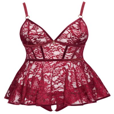 Cottelli Curves Women Set Bordeaux 3XL