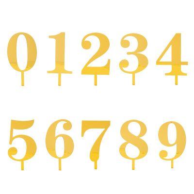 0-9 Number For 5.9in Cake Topper, Shiny Acrylic Number Cake Toppers,Cake Decorations,Birthday Party Cake Topper for Birthday Party Wedding Anniversary