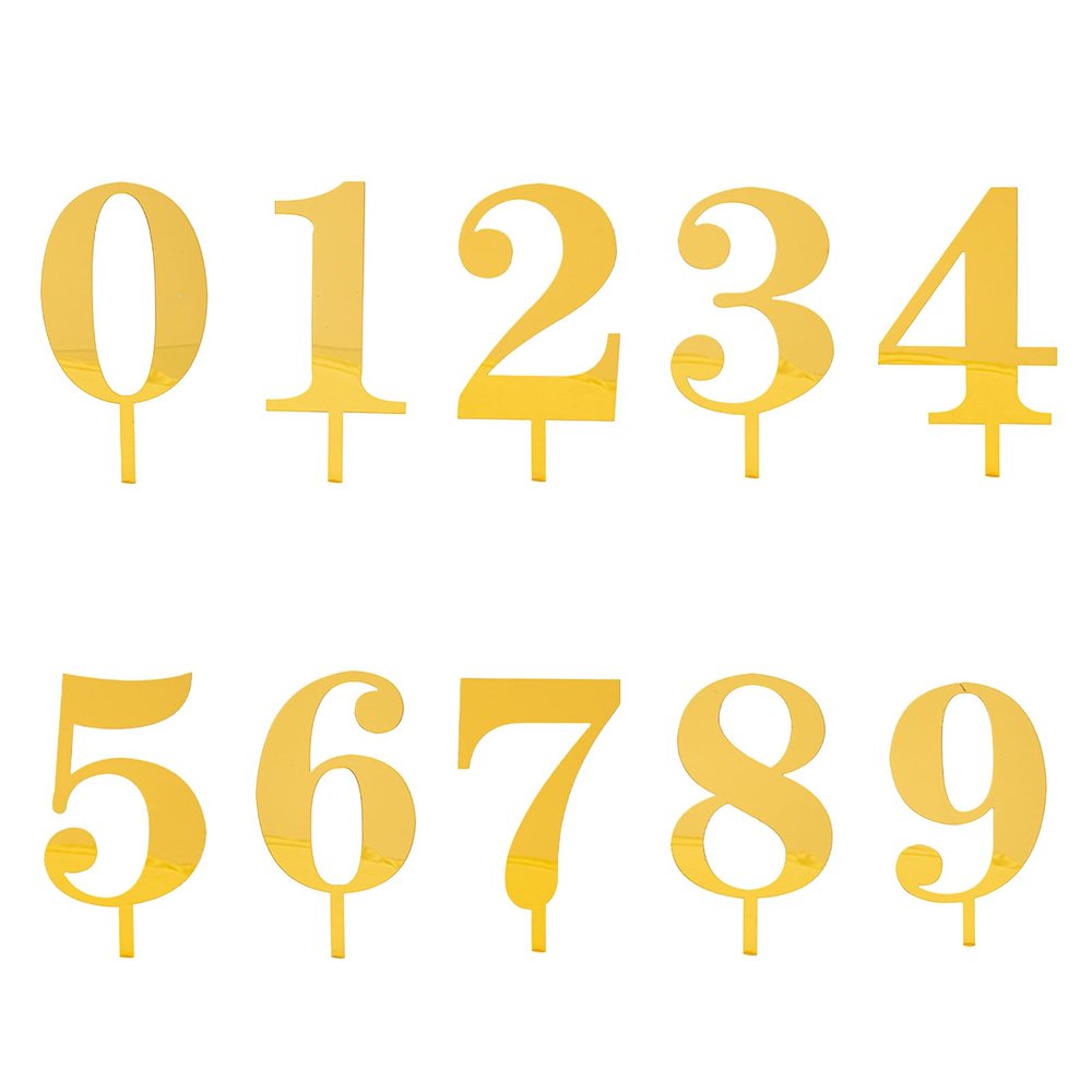0-9 Number For 5.9in Cake Topper, Shiny Acrylic Number Cake Toppers,Cake Decorations,Birthday Party Cake Topper for Birthday Party Wedding Anniversary