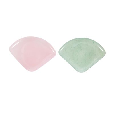 FRCOLOR Massage Stone Fan Shaped Gua Sha Board Scraping Plate for Pain Relief Body Massage Tool Random Color