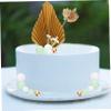 Cabilock 5sets Bohemia Cake Ornaments for Women Birthday Party Decor Paper Fan and Balls Cake Decorative Props for Shower Wedding Celebrations view 2