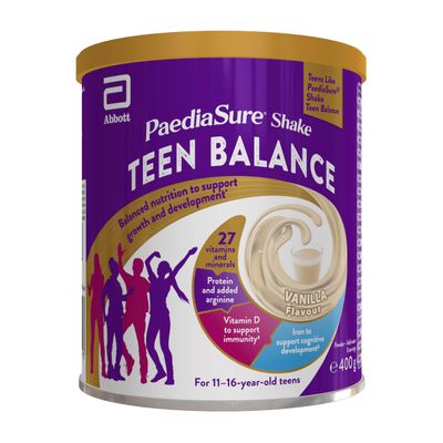 Teen Multivitamin Protein Powder Vanilla 400g Teenager Supplements with 27 Vitamins & Minerals Vitamin D & Protein Vegetarian For busy teens 11-16 yrs old by PaediaSure Shake