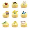 33 Stand Up SPRING Themed Edible Wafer Paper Cake Toppers Decorations view 1