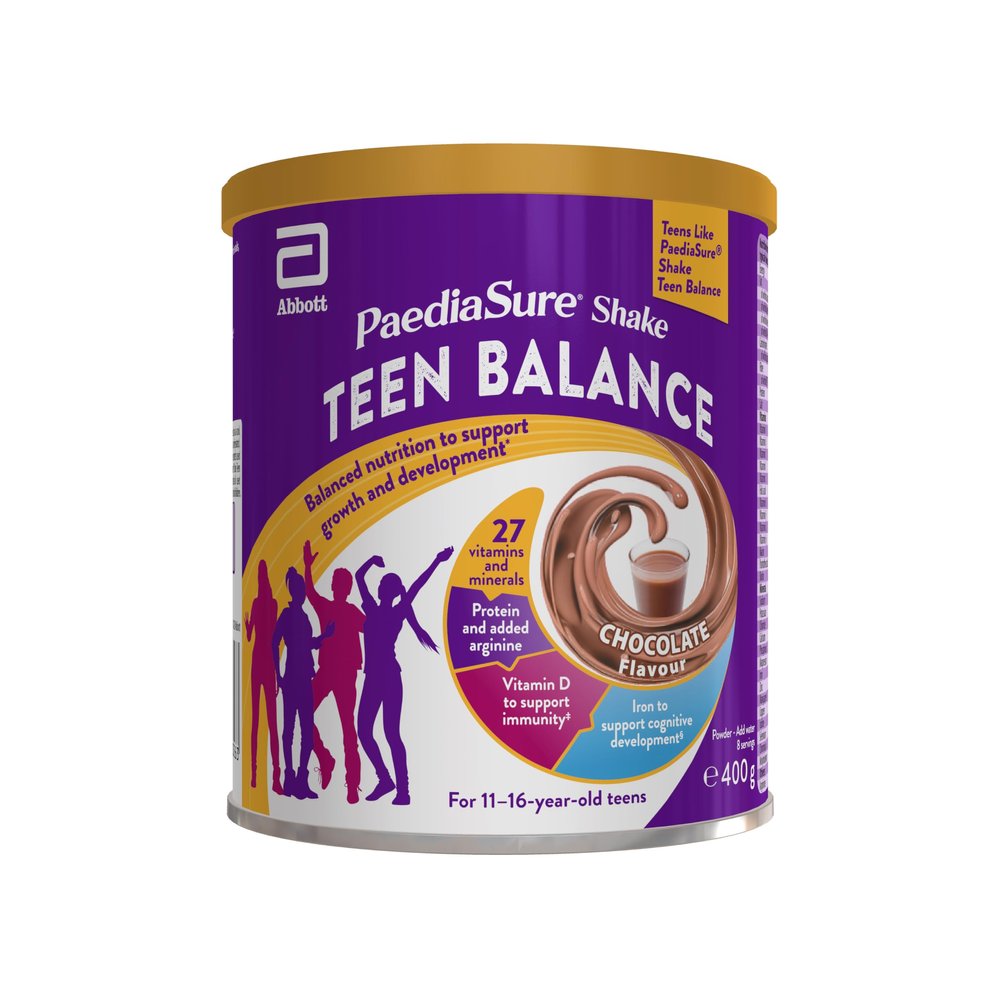 Teen Multivitamin Protein Powder  Chocolate  400g  Teenager Supplement with 27 Vitamins & Minerals  Vitamin D & Protein  Vegetarian  For busy teens 11-16 yrs old  by PaediaSure Shake