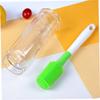 FRCOLOR Silicone Bottle Cleaning Brush with Long Handle, Narrow Neck Water Bottle Scrubber, Green Flexible Kitchen Brush for Glass Tumblers and Cups Cleaning view 4