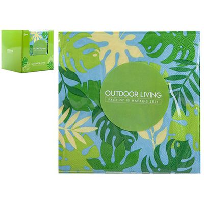 3-Ply Multicolor Tropical Paper Napkins - 33cm x 33cm, Pack of 15 - Perfect for Luau, Hawaiian, Beach-Themed Parties & Celebrations
