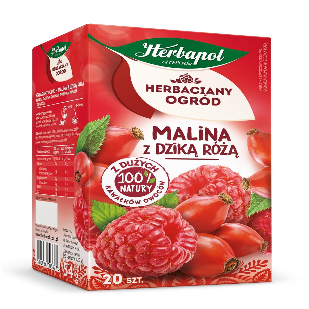 Raspberry & Rosehip Tea Natural Pure And Refreshing Herbal Fruit Infusion Herbapol