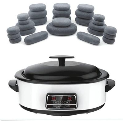 27 Pieces Hot Stone Massage Kit with Digital Stone Heater - Natural Basalt Stones for Home Spa Relaxation and Pain Relief