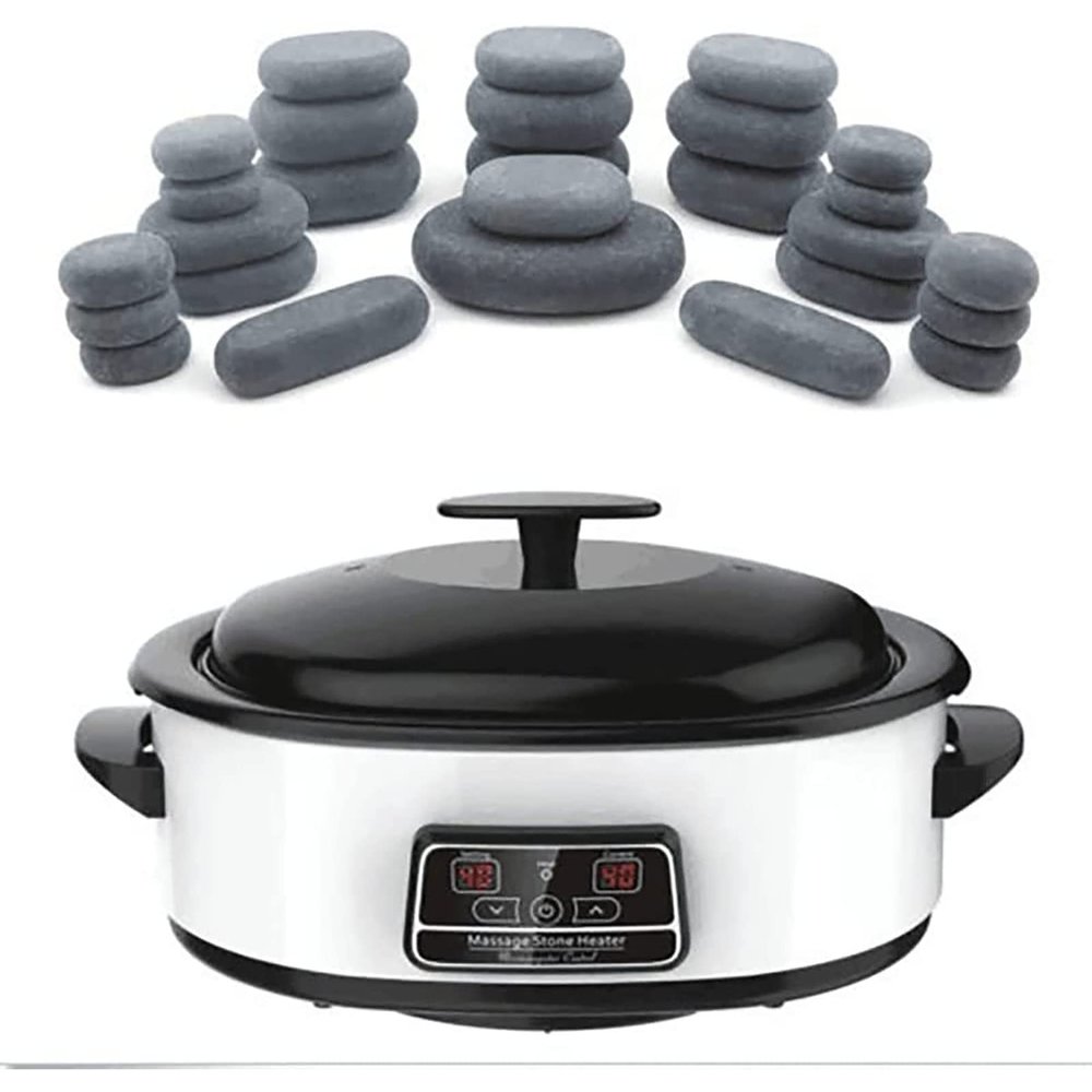 27 Pieces Hot Stone Massage Kit with Digital Stone Heater - Natural Basalt Stones for Home Spa Relaxation and Pain Relief
